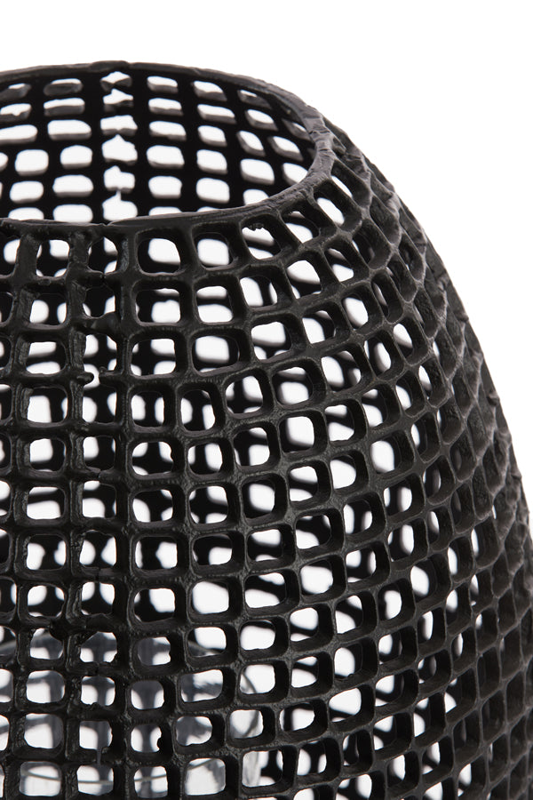 Storm Lamp Ø31x50 cm – Matte Black & Clear Glass Design