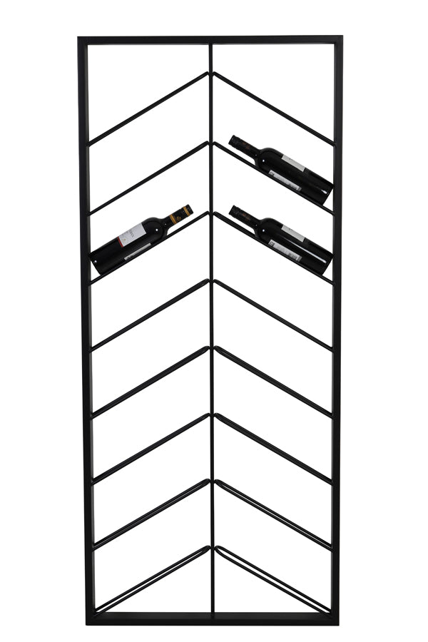 16-Bottle Black Malbeo Wine Rack, 70x6x160 cm