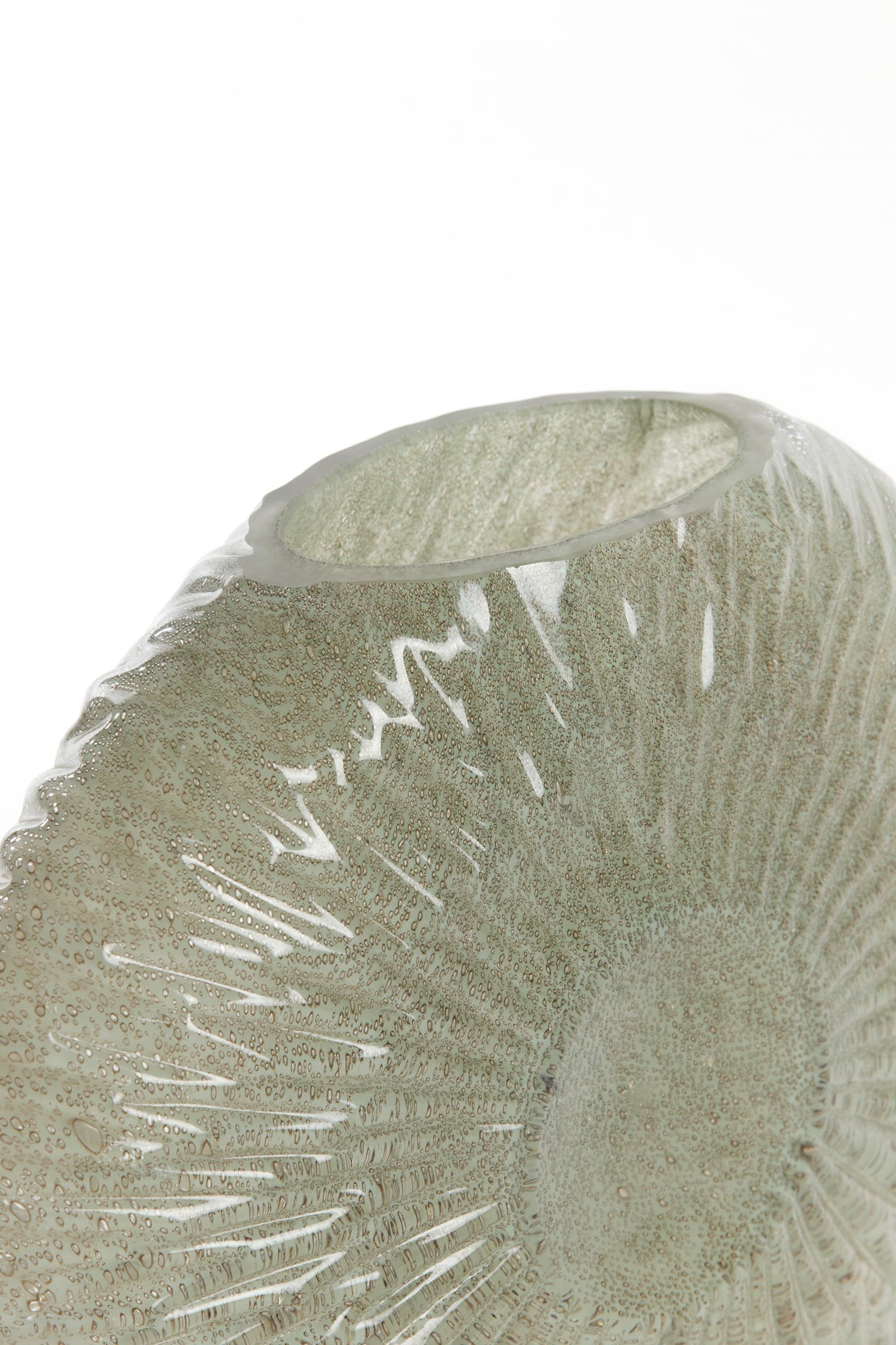 Artisan Grey-Green Shell Vase - 40.5x11x30.5 cm