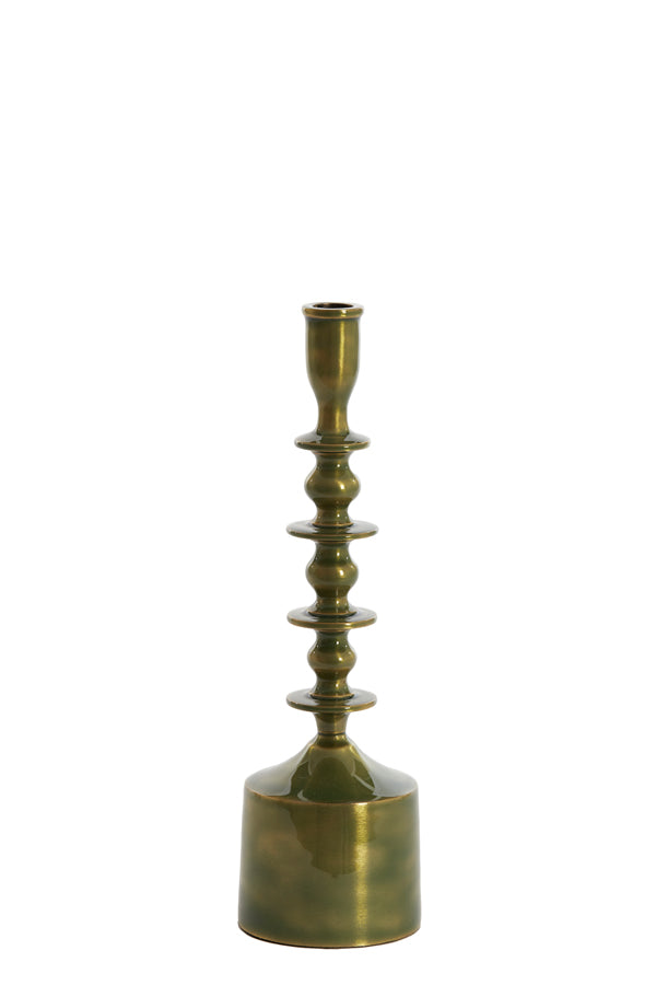 Gleaming Jade Gold Candlestick Ø10x34.5 cm Merako