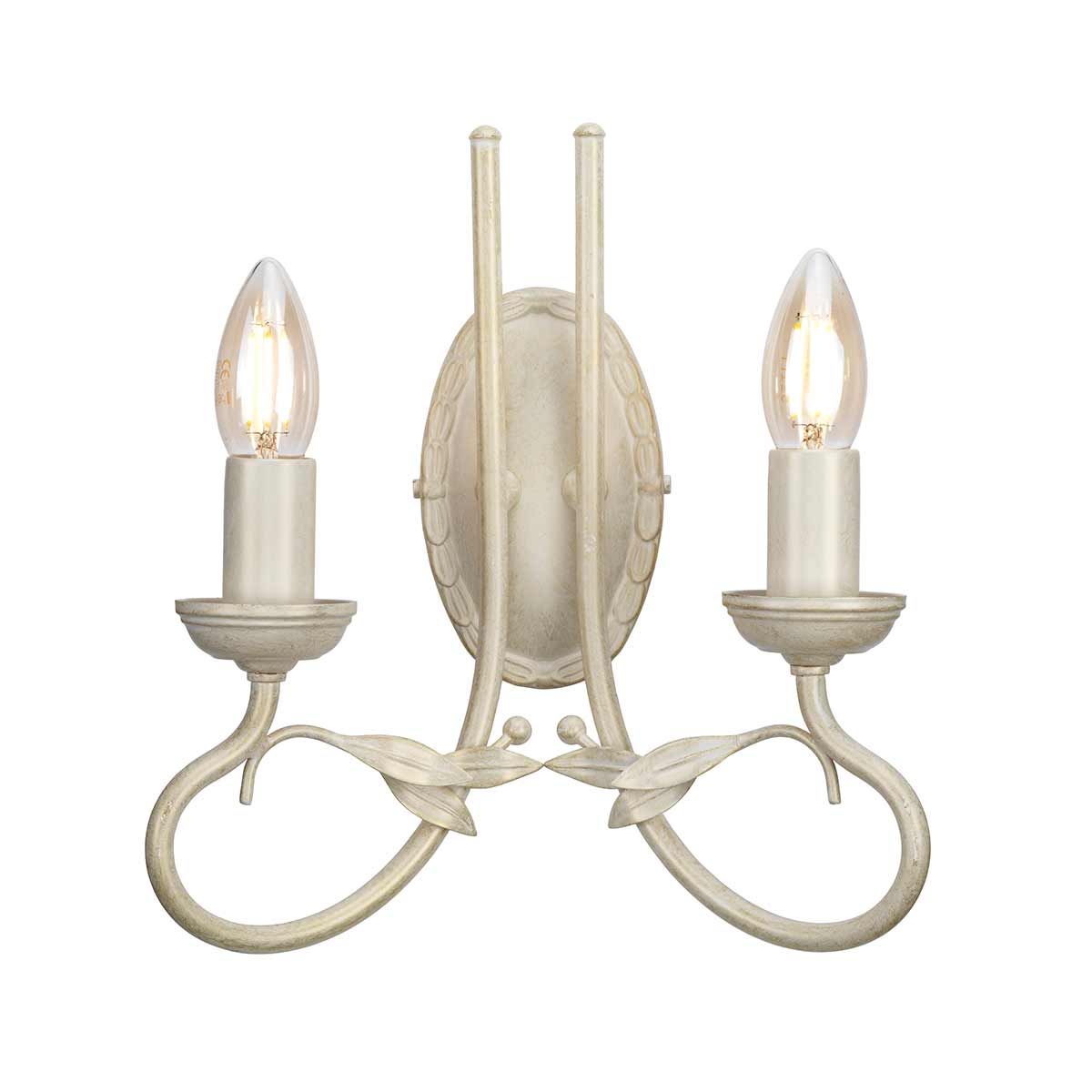 Olivia Dual-Light Wall Fixture in Ivory and Gold