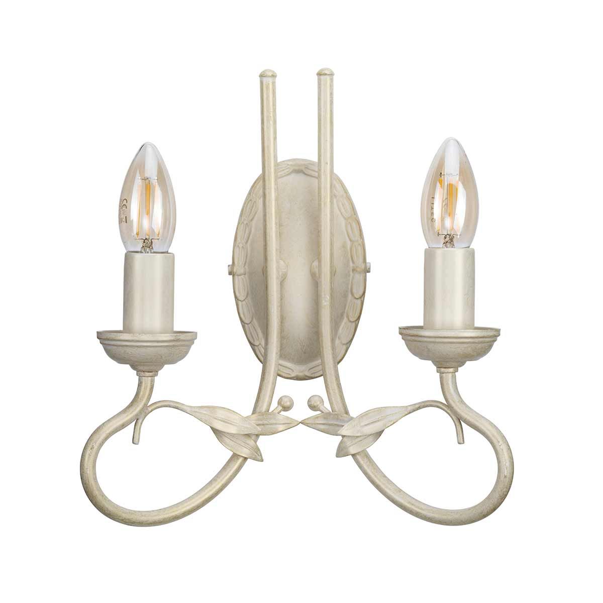 Olivia Dual-Light Wall Fixture in Ivory and Gold