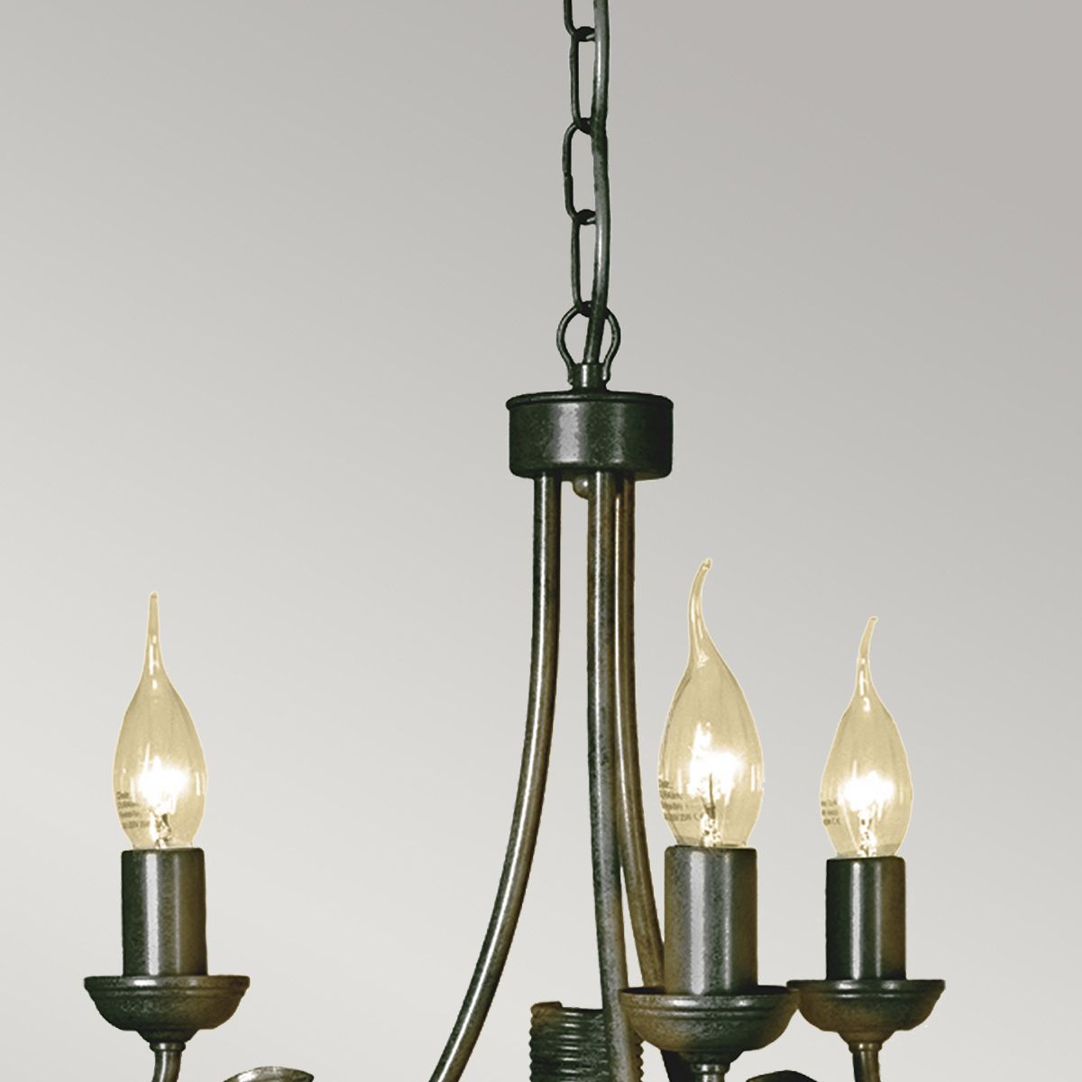 Olivia 3-Light Black and Gold Metal Chandelier