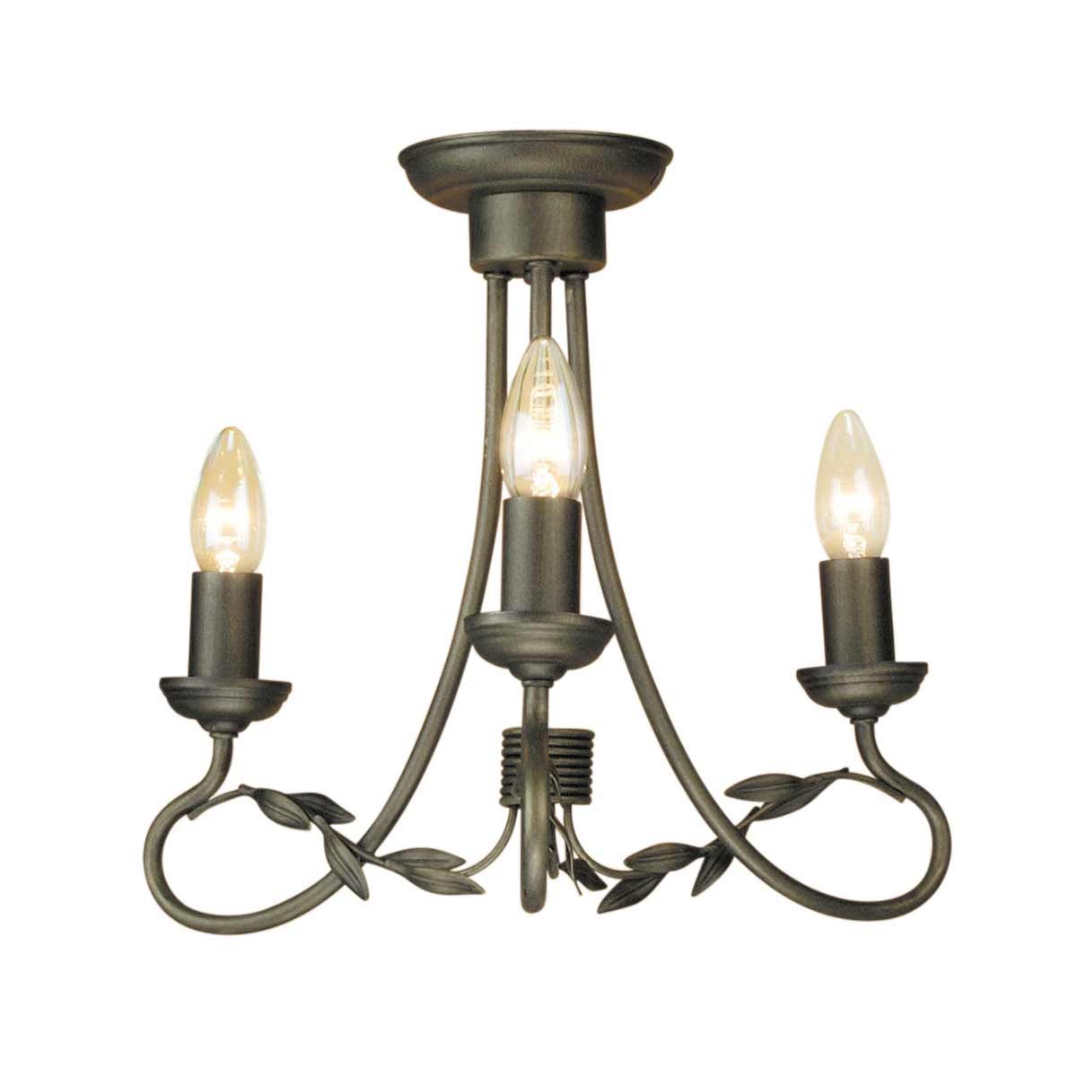 Olivia 3-Light Black and Gold Metal Chandelier