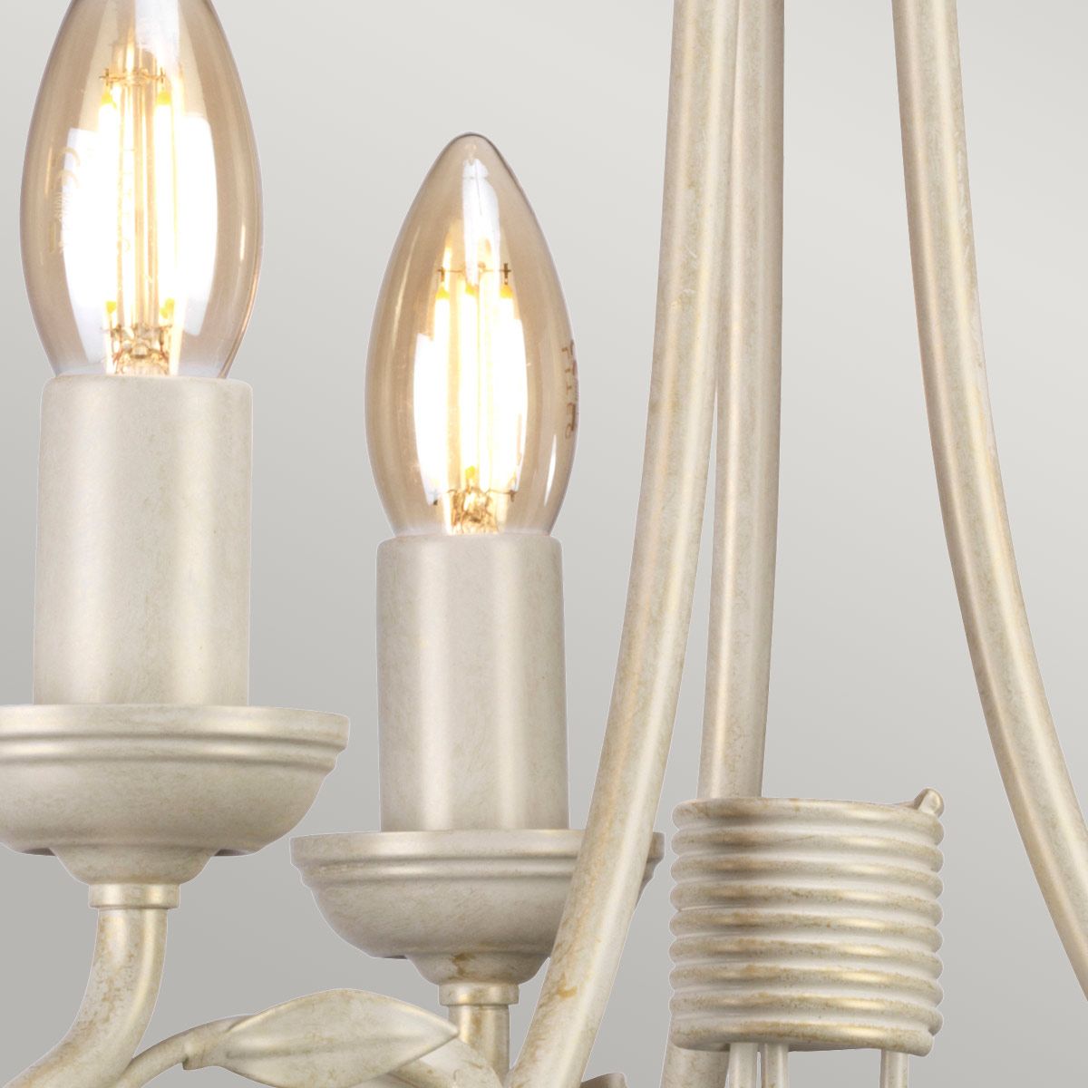 Olivia Elegance 3-Light Handcrafted Chandelier in Ivory and Gold