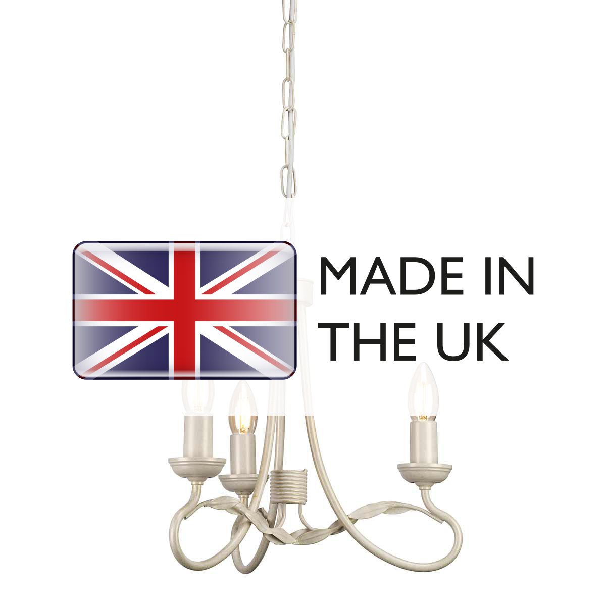 Olivia Elegance 3-Light Handcrafted Chandelier in Ivory and Gold