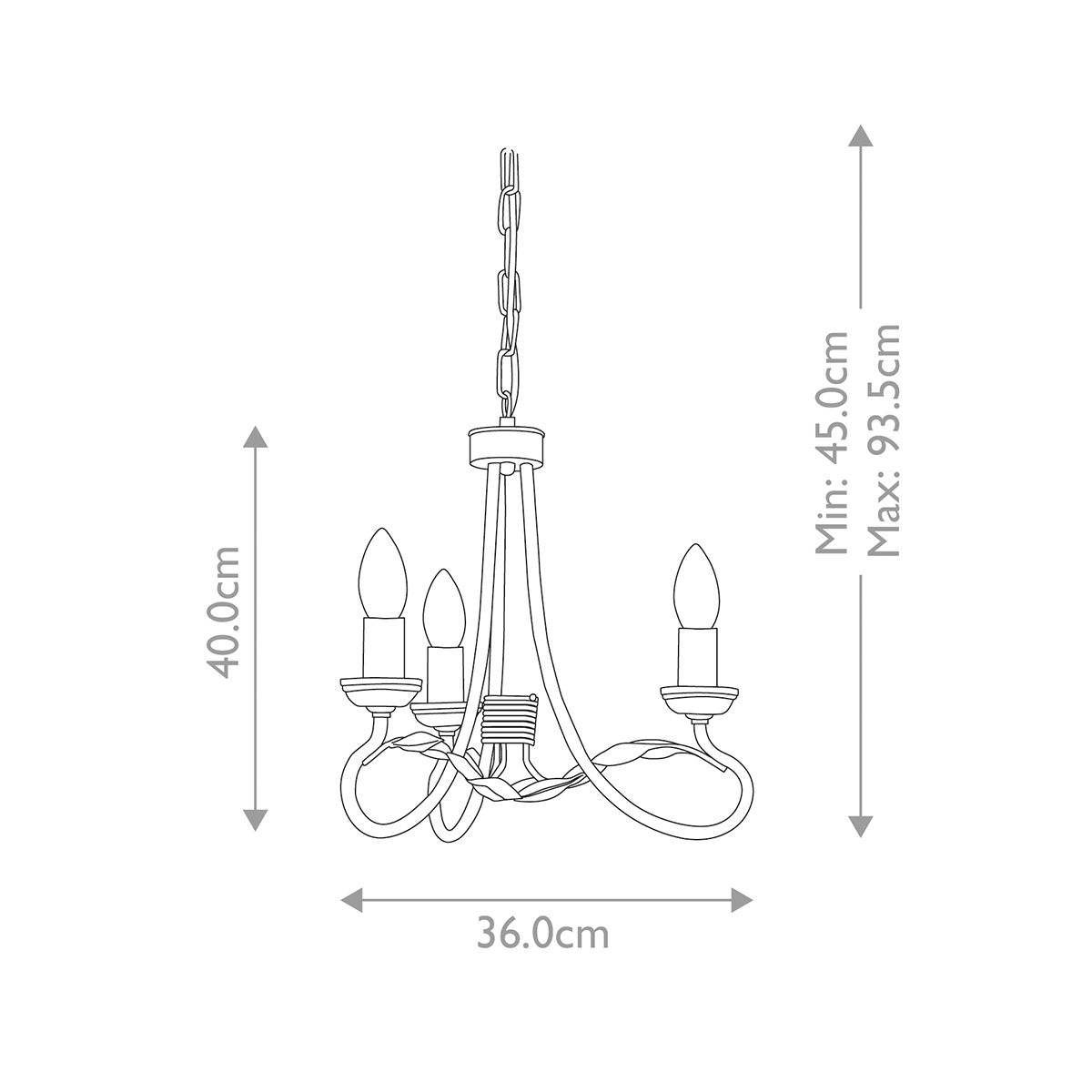Olivia Elegance 3-Light Handcrafted Chandelier in Ivory and Gold