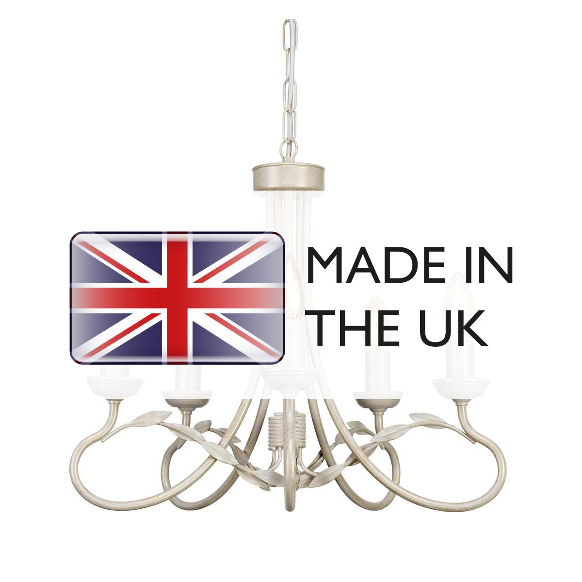 Ivory & Gold Elegance: Olivia 5-Light Chandelier