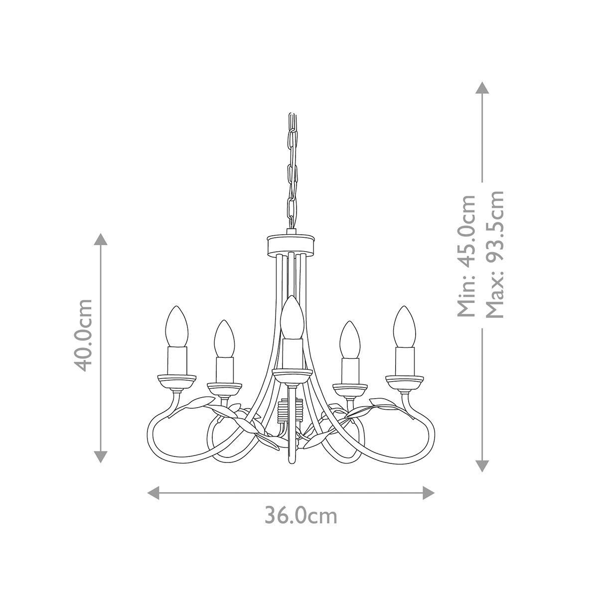 Ivory & Gold Elegance: Olivia 5-Light Chandelier