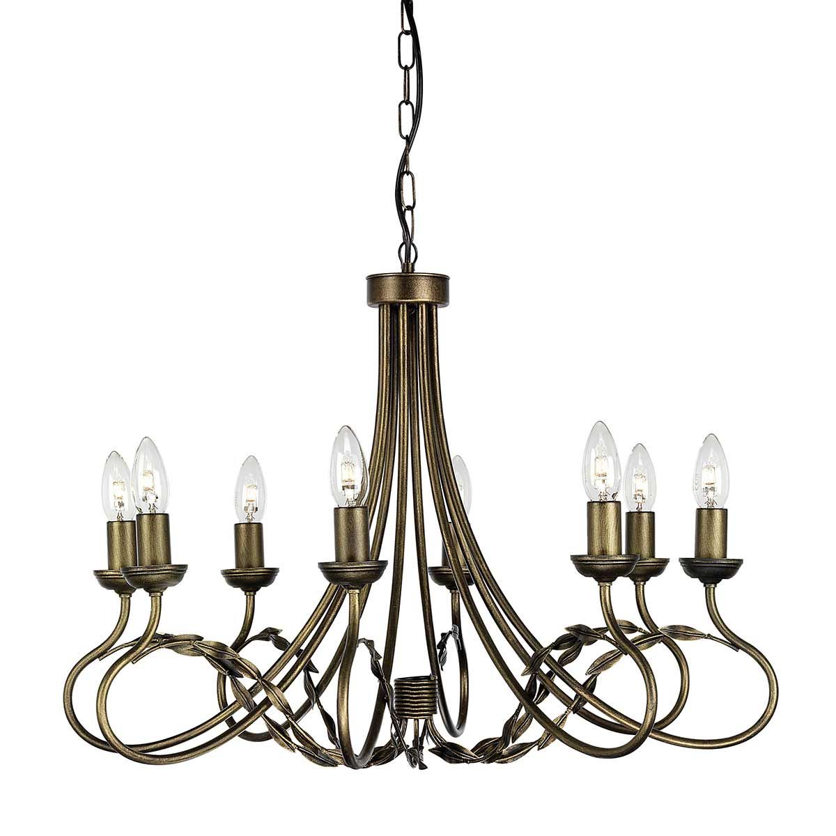 Olivia 8-Light Chandelier in Elegant Black and Gold Finish