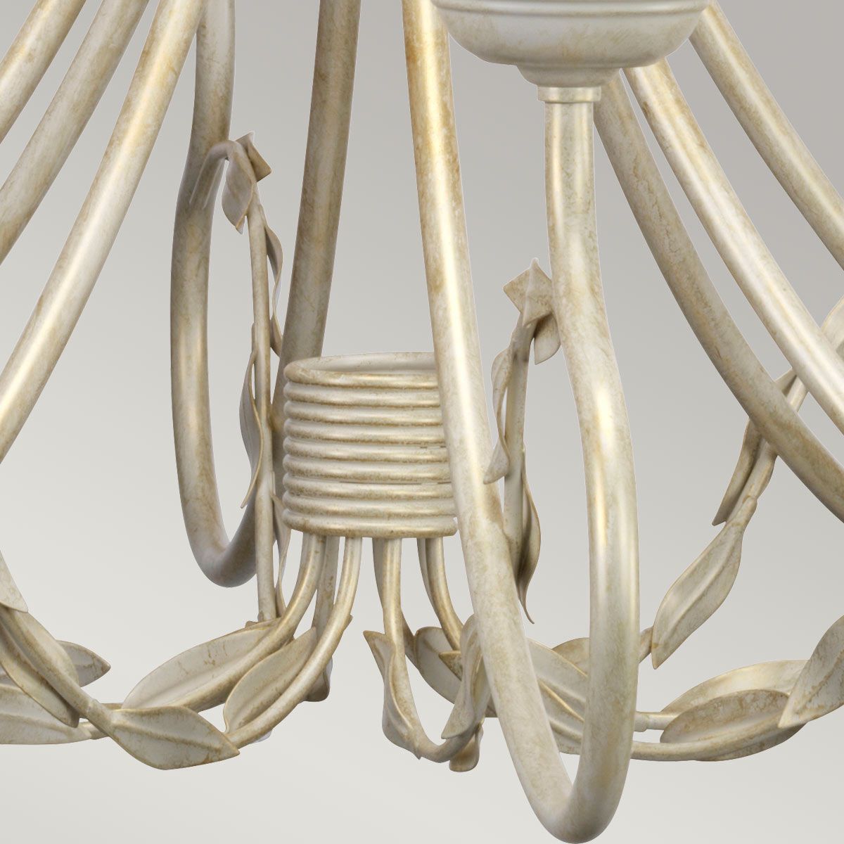 Olivia 8-Light Ivory and Gold Chandelier in Solid Natural Copper