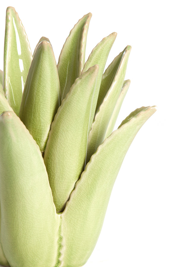 Cactus Ceramic Candle Holder in Light Green - 13x16 cm