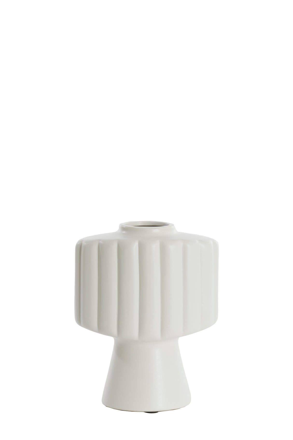 Elegant Cream Matte Ceramic Vase - Gandara Design, 22.5x14.5x28.5 cm