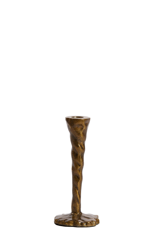 Antique Bronze Solamaza Candle Holder, 9.5x20 cm