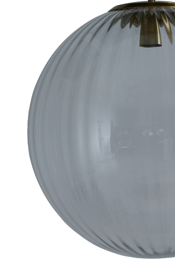 Elegant Ø40 cm Clear Glass Pendant Lamp with Gold Accents