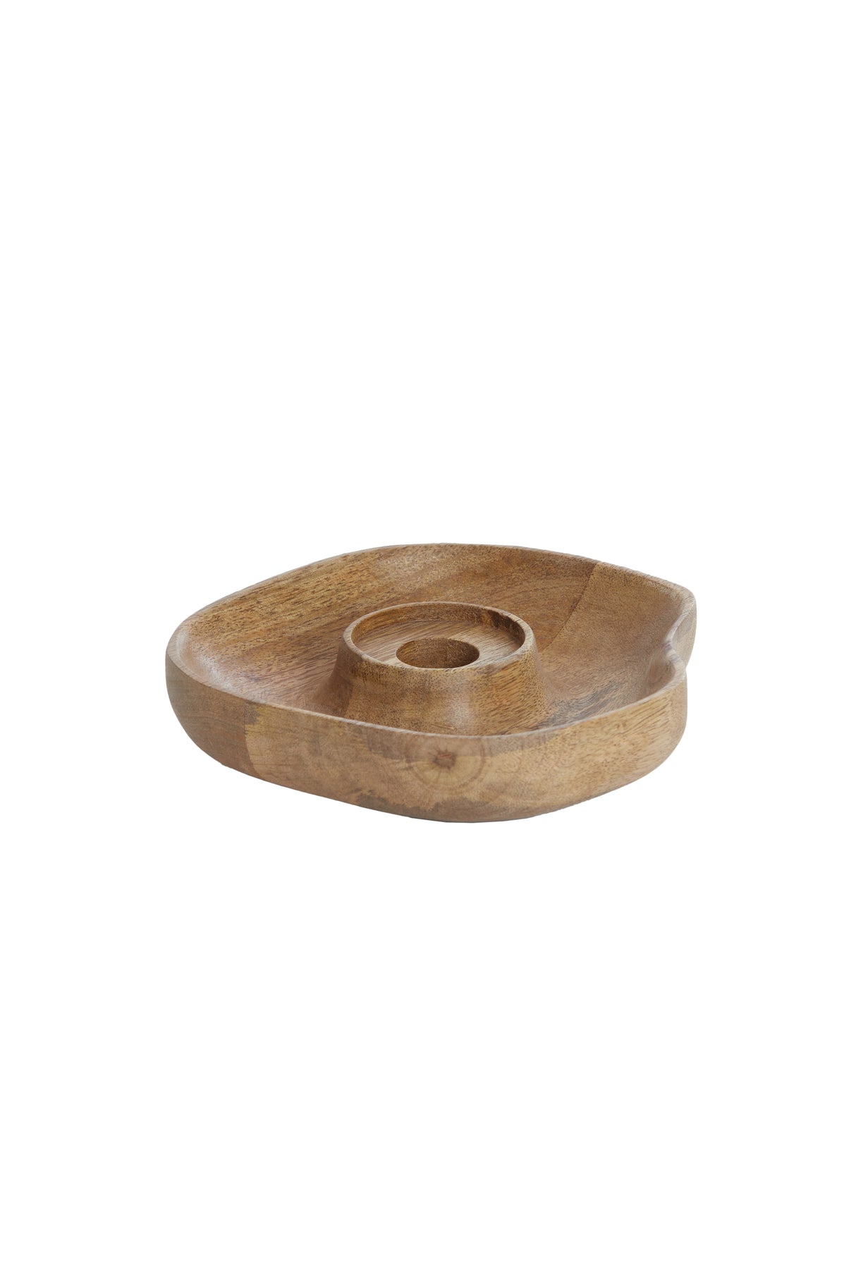 Natural Wood Candle Holder - Lagoa Collection, 14x3 cm