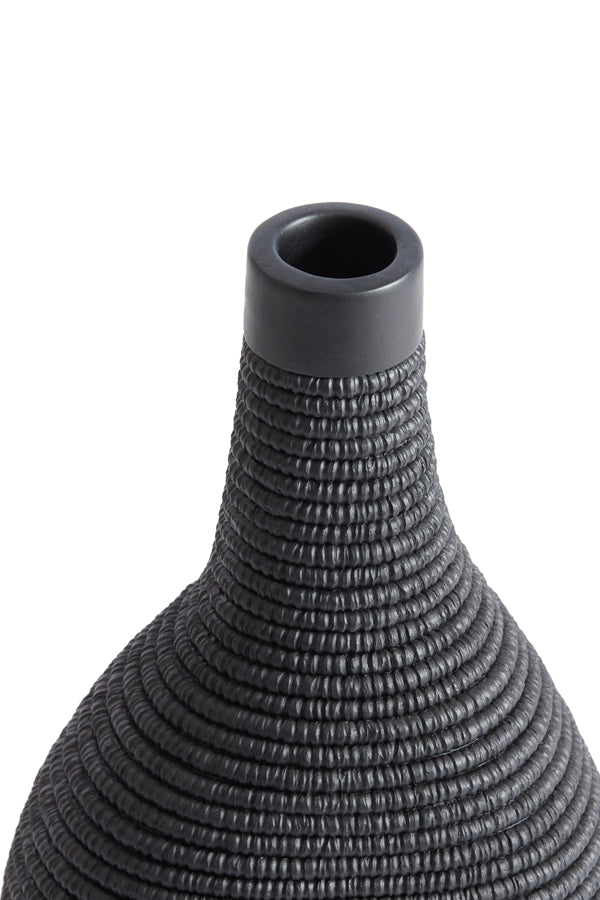 Elegant Youna Matte Black Decorative Vase 16x12x33 cm