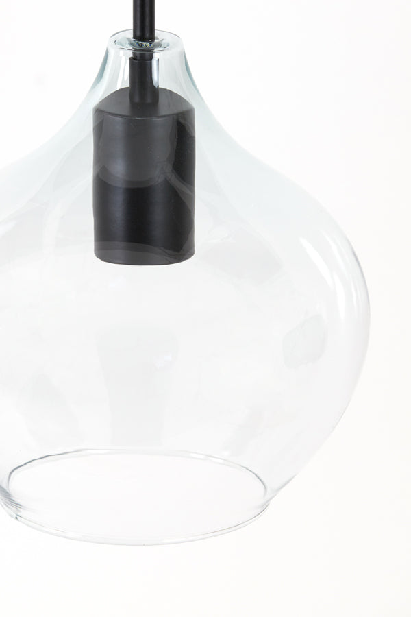 Elegant 5-Light Chandelier Ø61x66 cm Rakel - Matte Black & Clear Glass