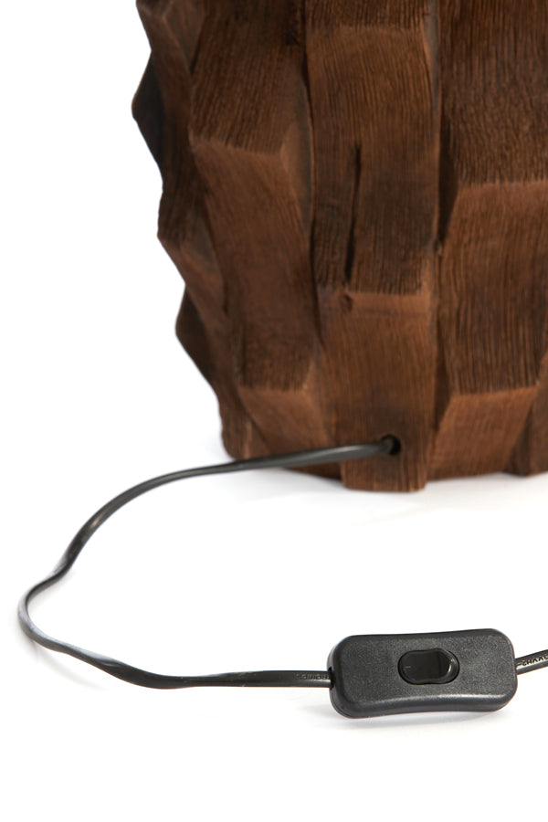 Rustic Chocolate Brown Wooden Lamp Base Ø21x46 cm