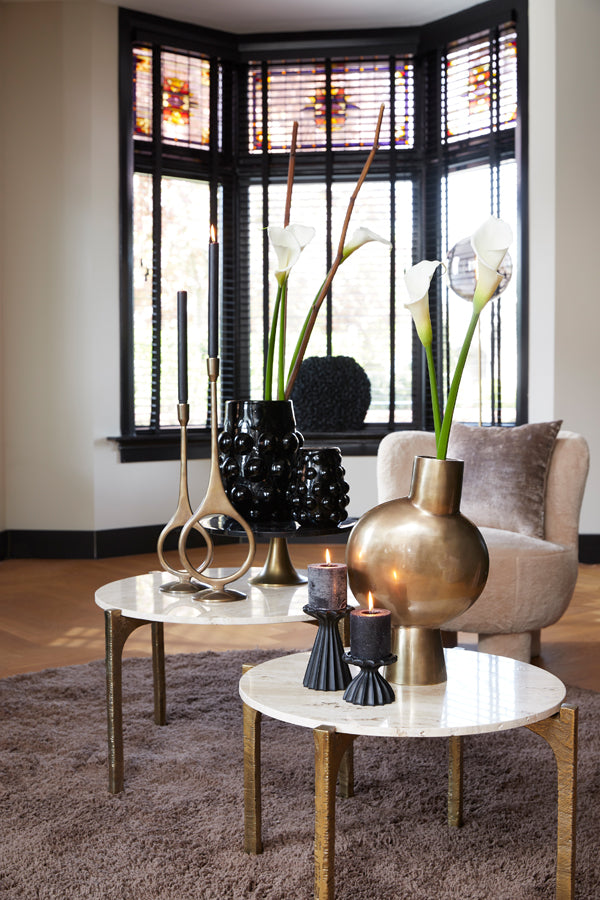 Elegant Black Haroa Glass Vase, Ø15.5x19 cm