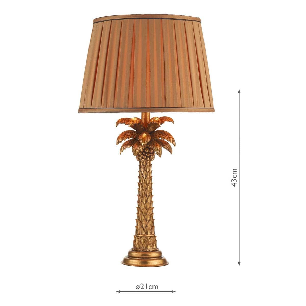 Palm Table Lamp Gold Base Only
