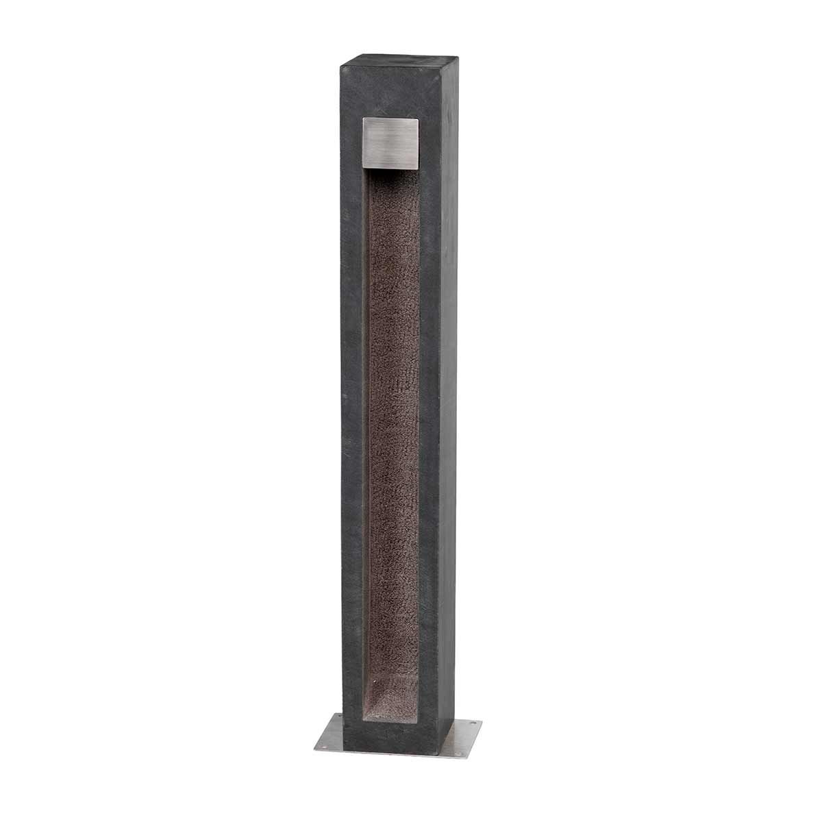 ParkstoneLED Modern Basalt Bollard with Stainless Steel Accents