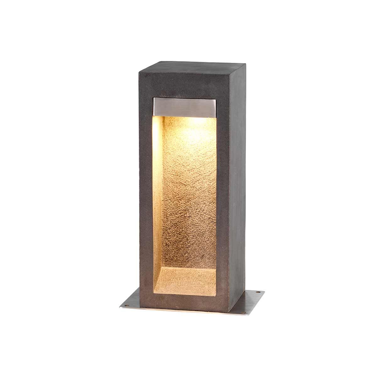 Modern Basalt and Stainless Steel LED Bollard