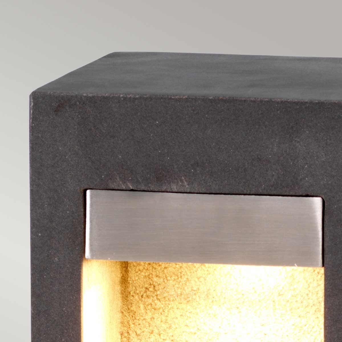 Modern Basalt and Stainless Steel LED Bollard