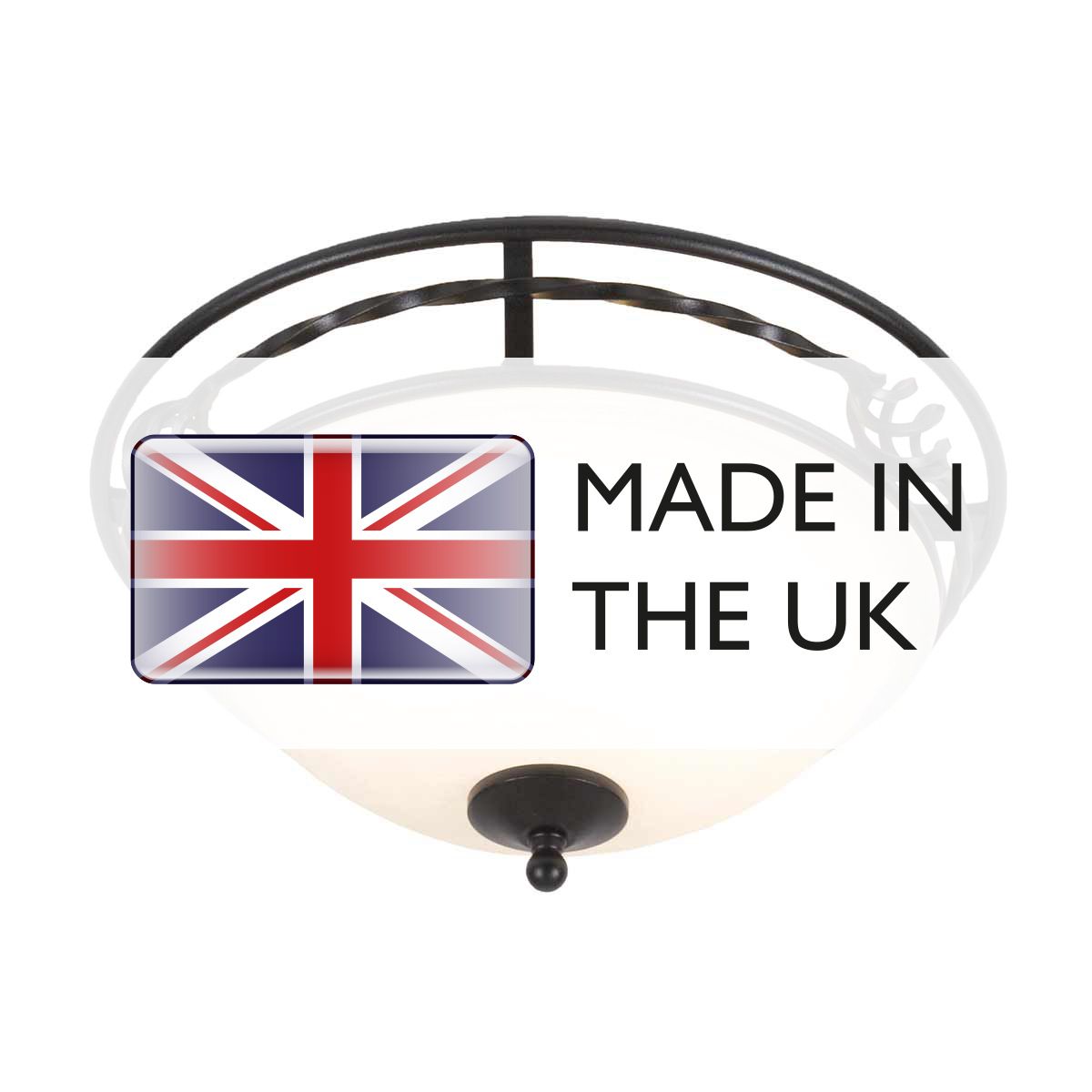 Pembroke Collection: Elegant Black Flush Ceiling Bowl Light