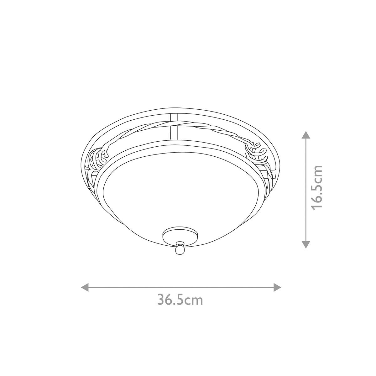 Pembroke Collection: Elegant Black Flush Ceiling Bowl Light