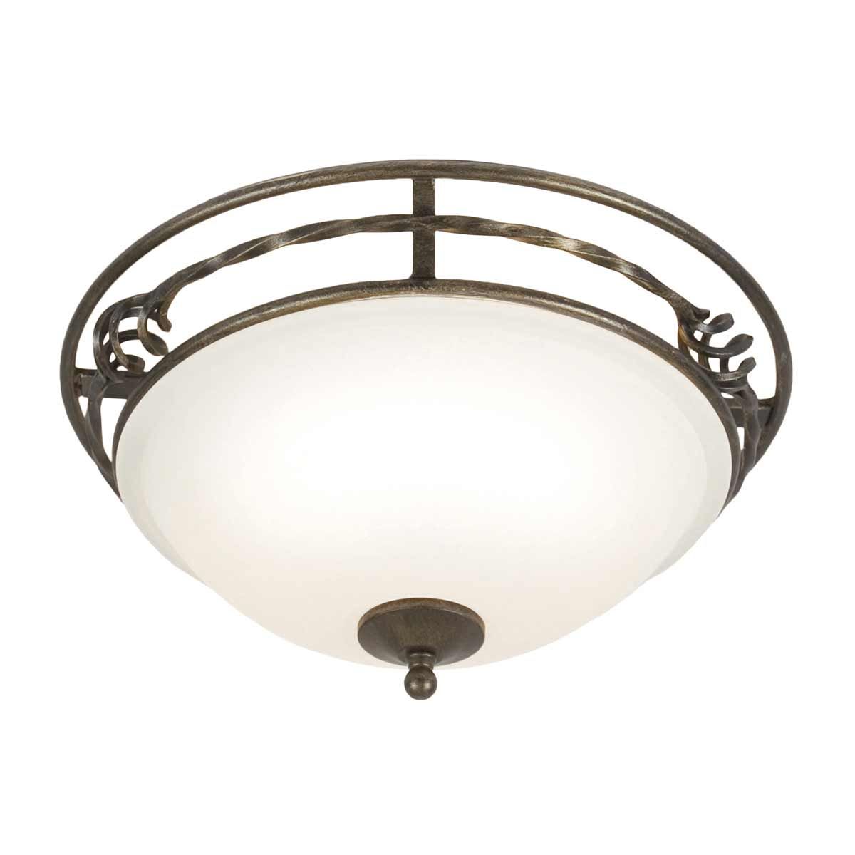 Pembroke Handcrafted Iron Ceiling Bowl Light in Black/Gold Finish