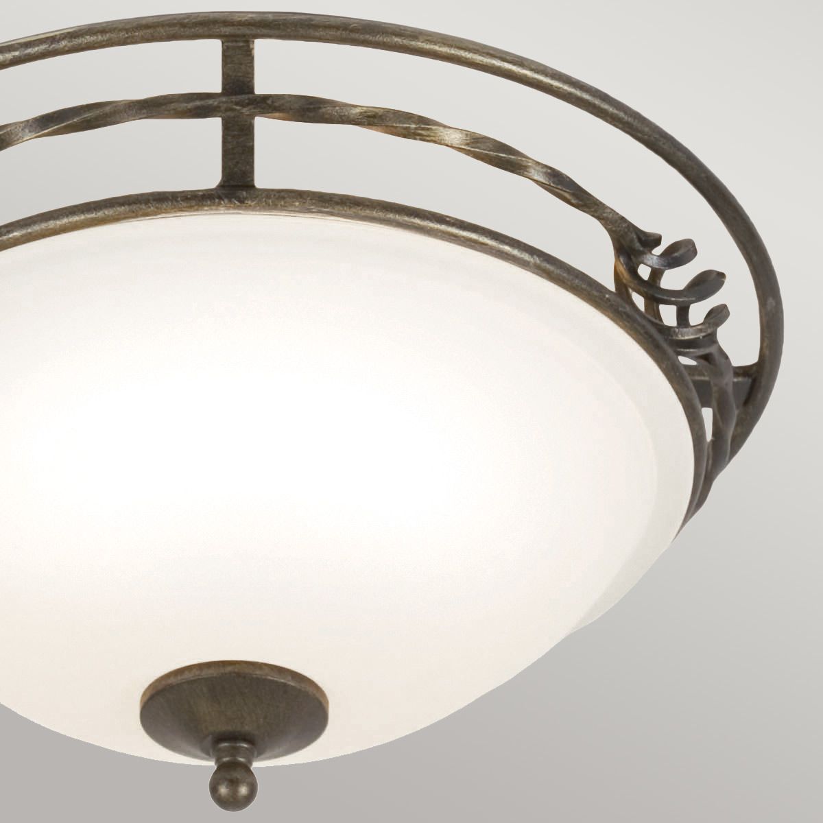 Pembroke Handcrafted Iron Ceiling Bowl Light in Black/Gold Finish