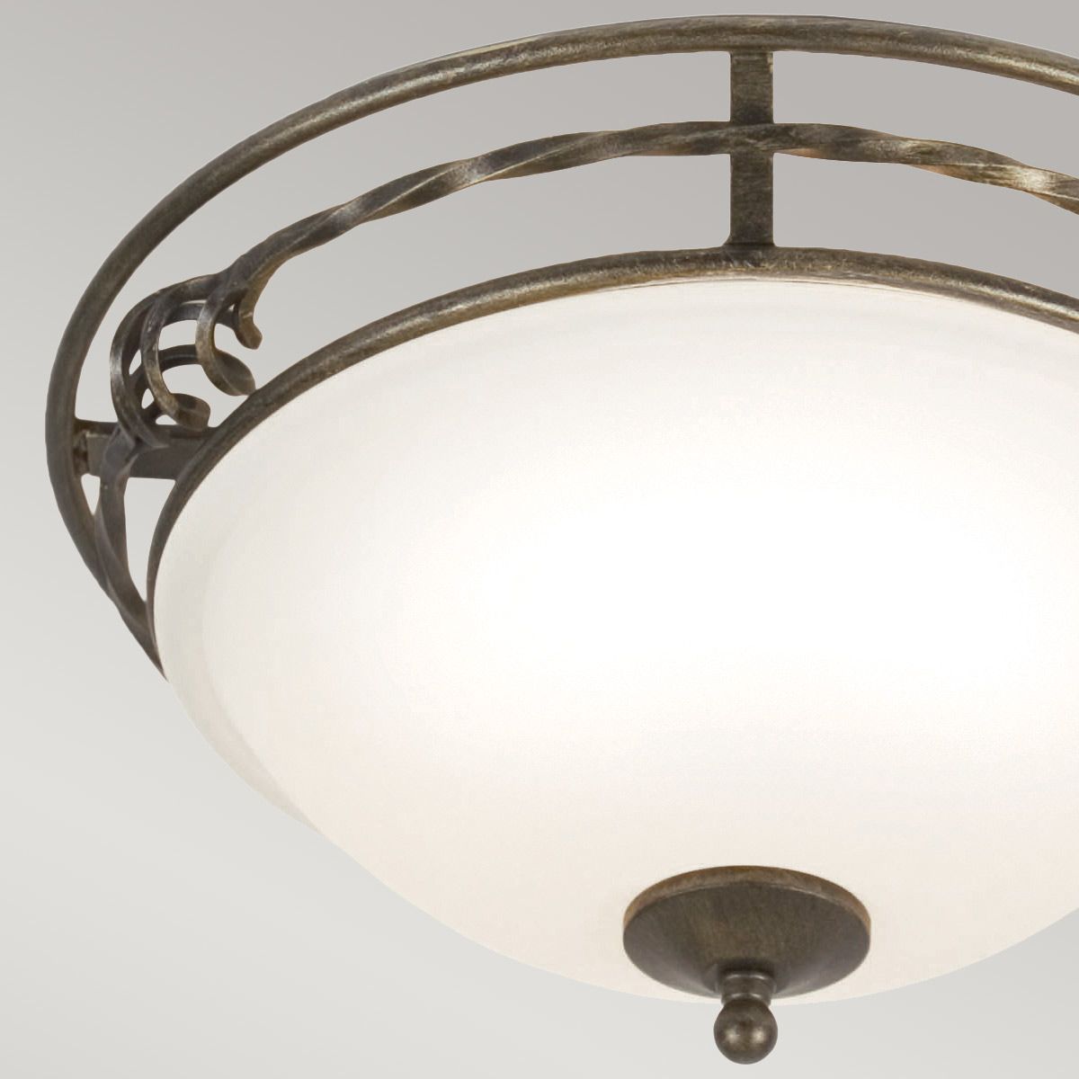 Pembroke Handcrafted Iron Ceiling Bowl Light in Black/Gold Finish
