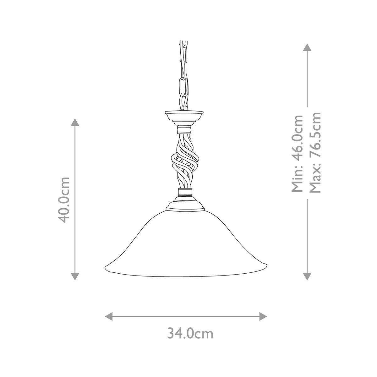 Contemporary Black/Gold Pembroke Pendant Light