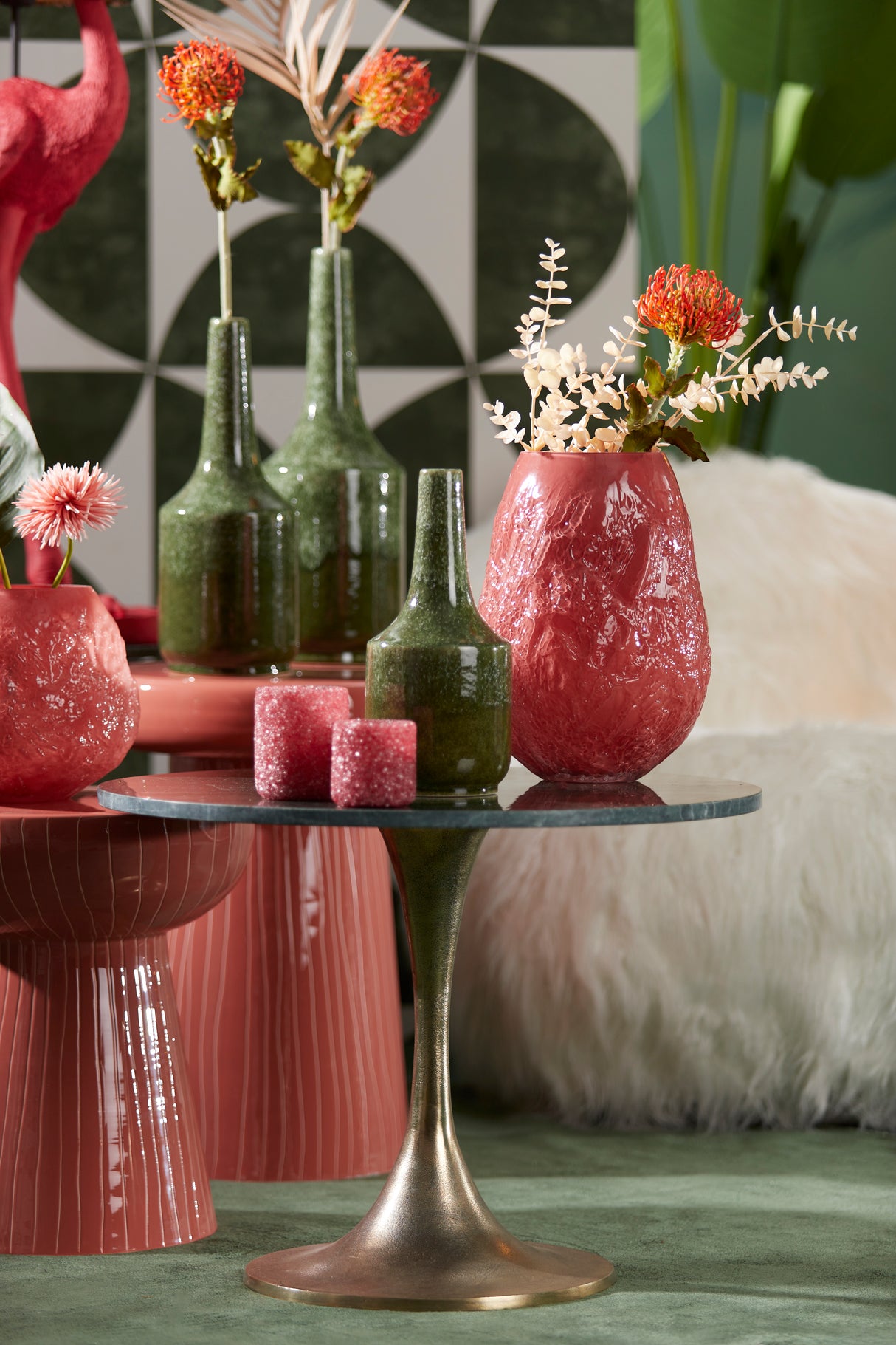 Coral Elegance: Tolmin Glass Vase Ø21.5x30 cm