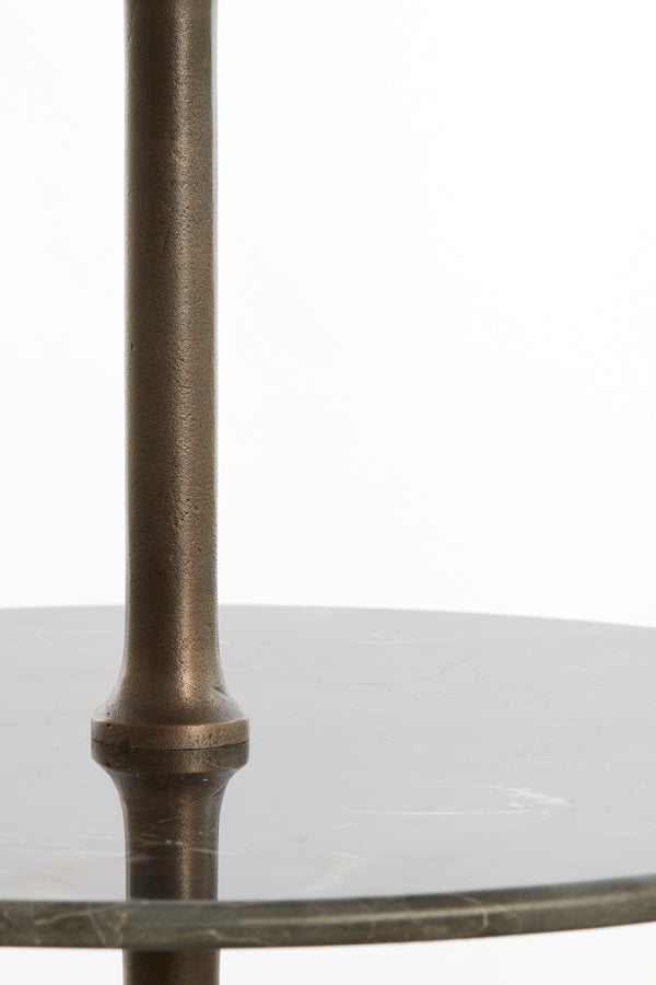 5-Tier Marble Shelving Unit, Ø79x175 cm, Dark Brown Vermentino