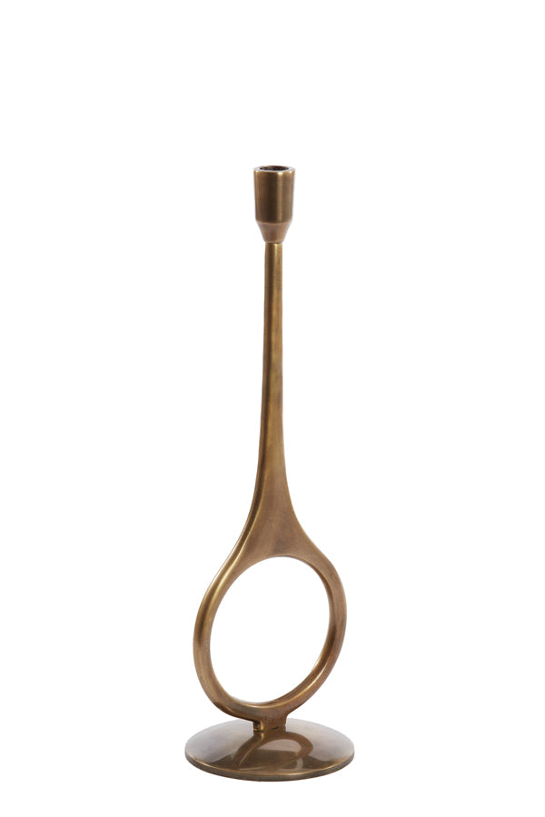 Antique Bronze Candle Holder - 13x46 cm Vintage Elegance