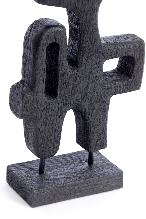 Elegant Black Sala Wood Ornament on Base 20x9.5x38.5 cm
