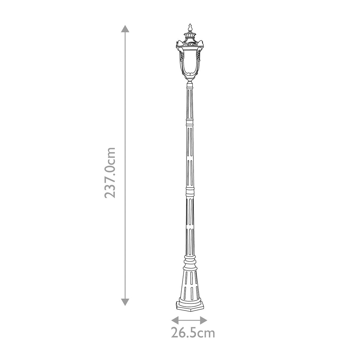 Vintage-Style Old Bronze Lamp Post with Amber Glass Detailing