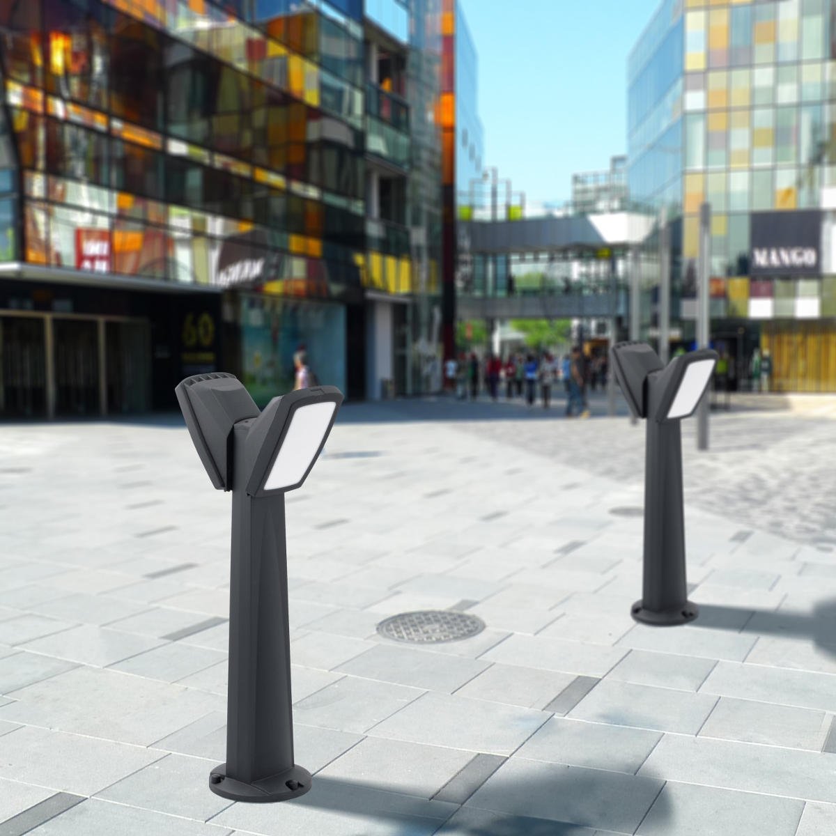 Germana Gabri 2L 4x10W GX53 LED CCT, Bollard Floodlight, Black/Opal