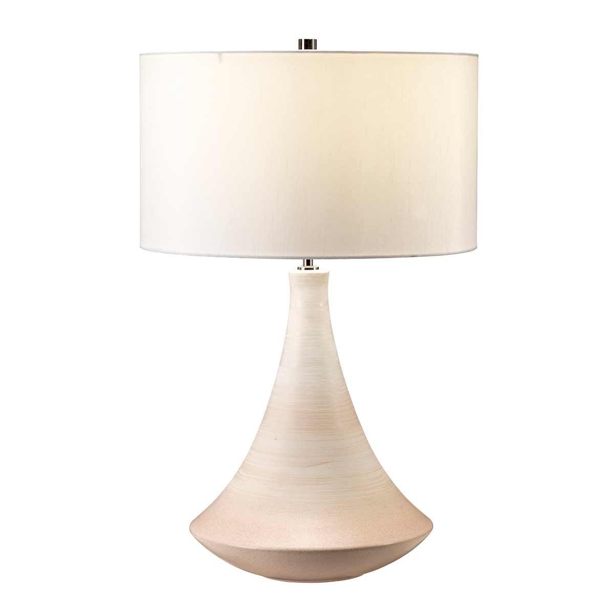 Elegant Pinner Ceramic Table Lamp with Cream Faux Silk Shade
