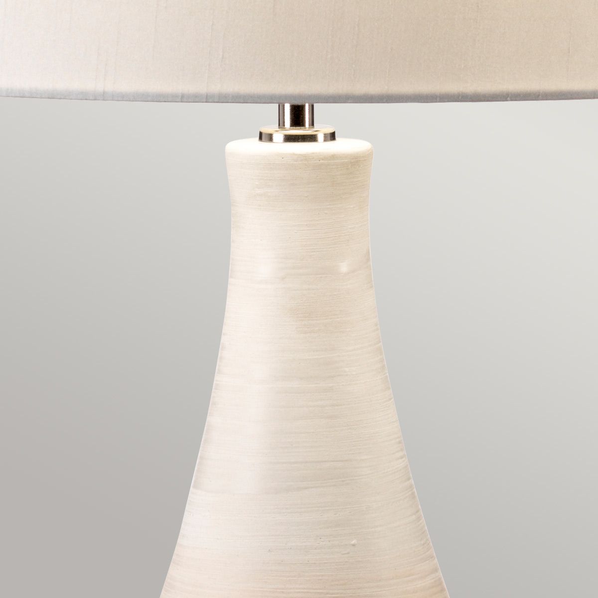 Elegant Pinner Ceramic Table Lamp with Cream Faux Silk Shade