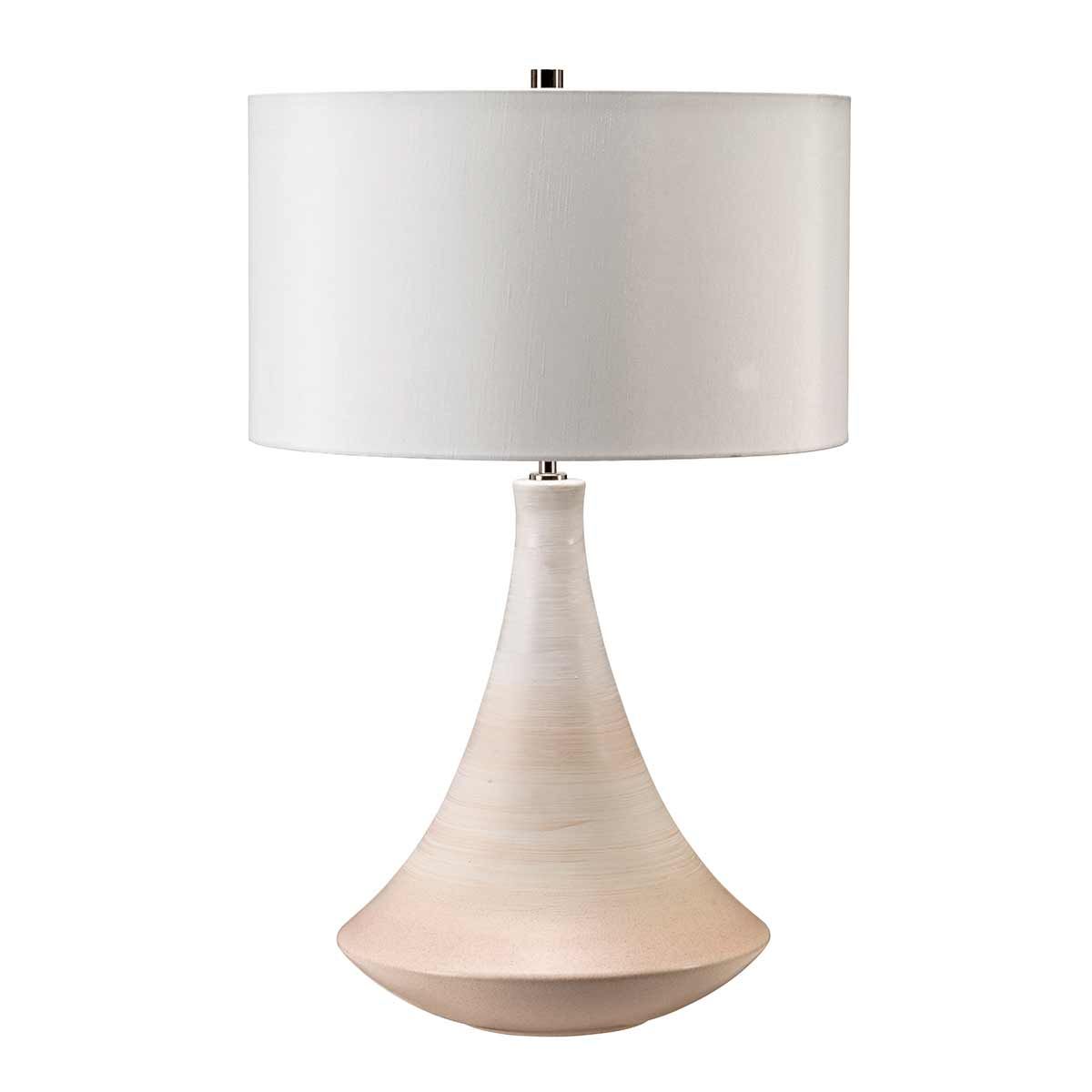 Elegant Pinner Ceramic Table Lamp with Cream Faux Silk Shade