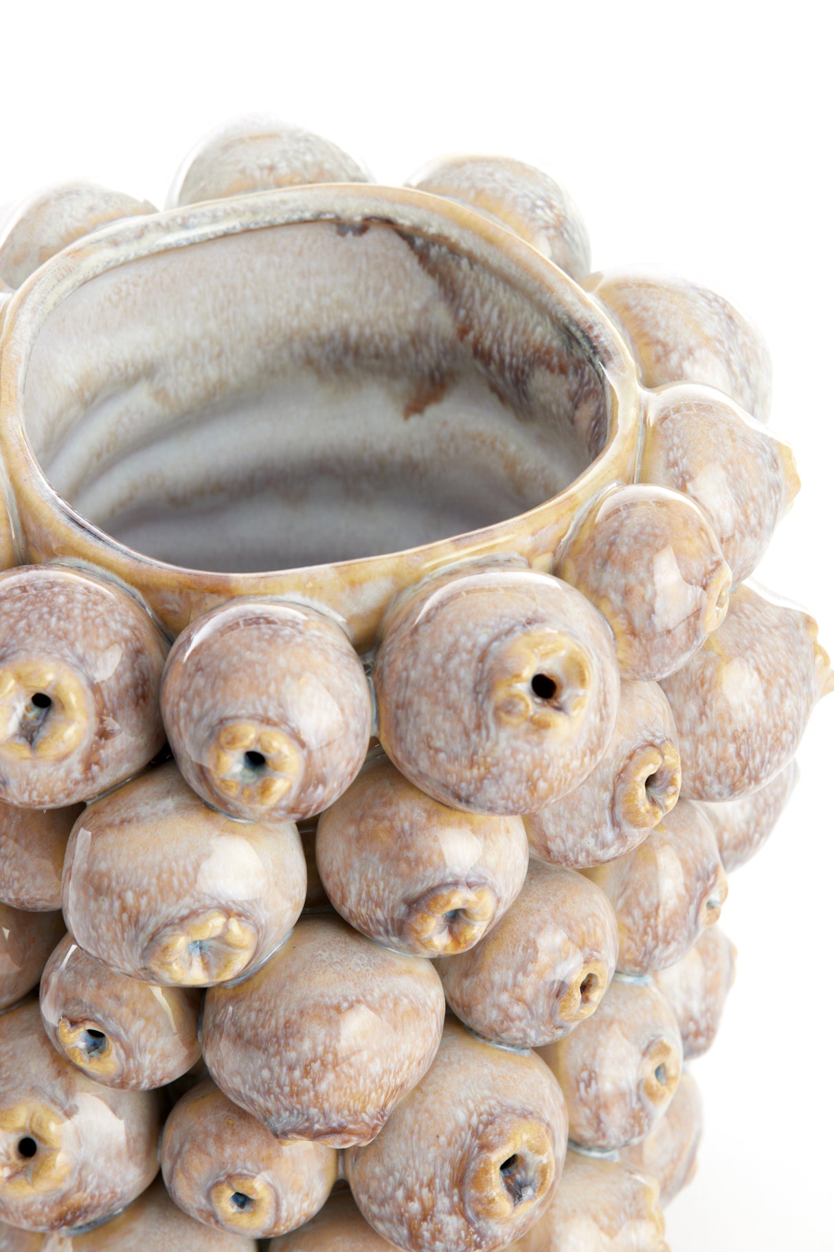 Sand-Toned Nitali Ceramic Vase 19x18.5x21 cm