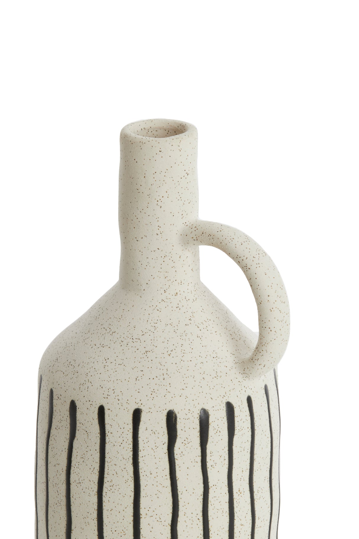 Jonai Ceramics Cream-Black Decorative Vase 14.5x13x27.5 cm