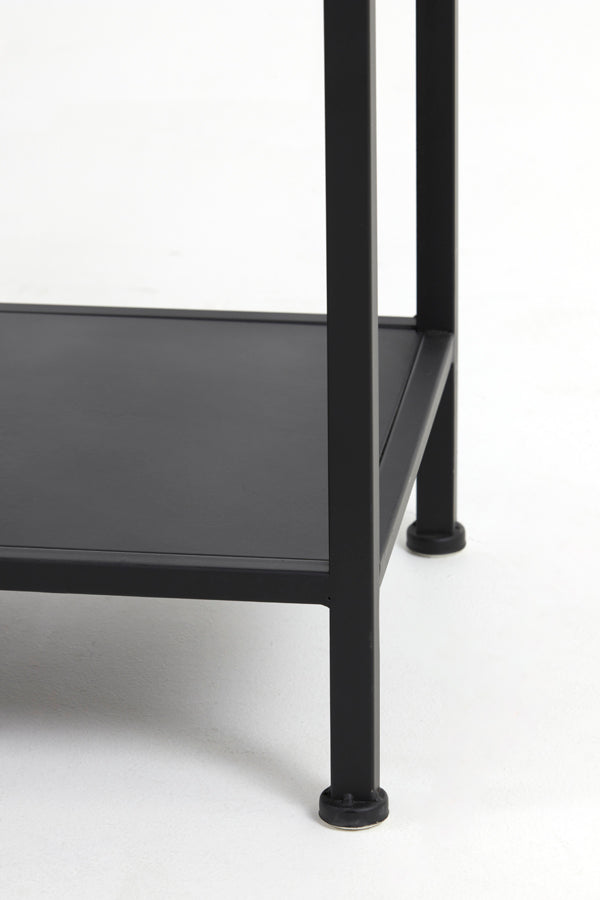 Yvana Matte Black Cabinet with Open Shelving 101x36x200 cm