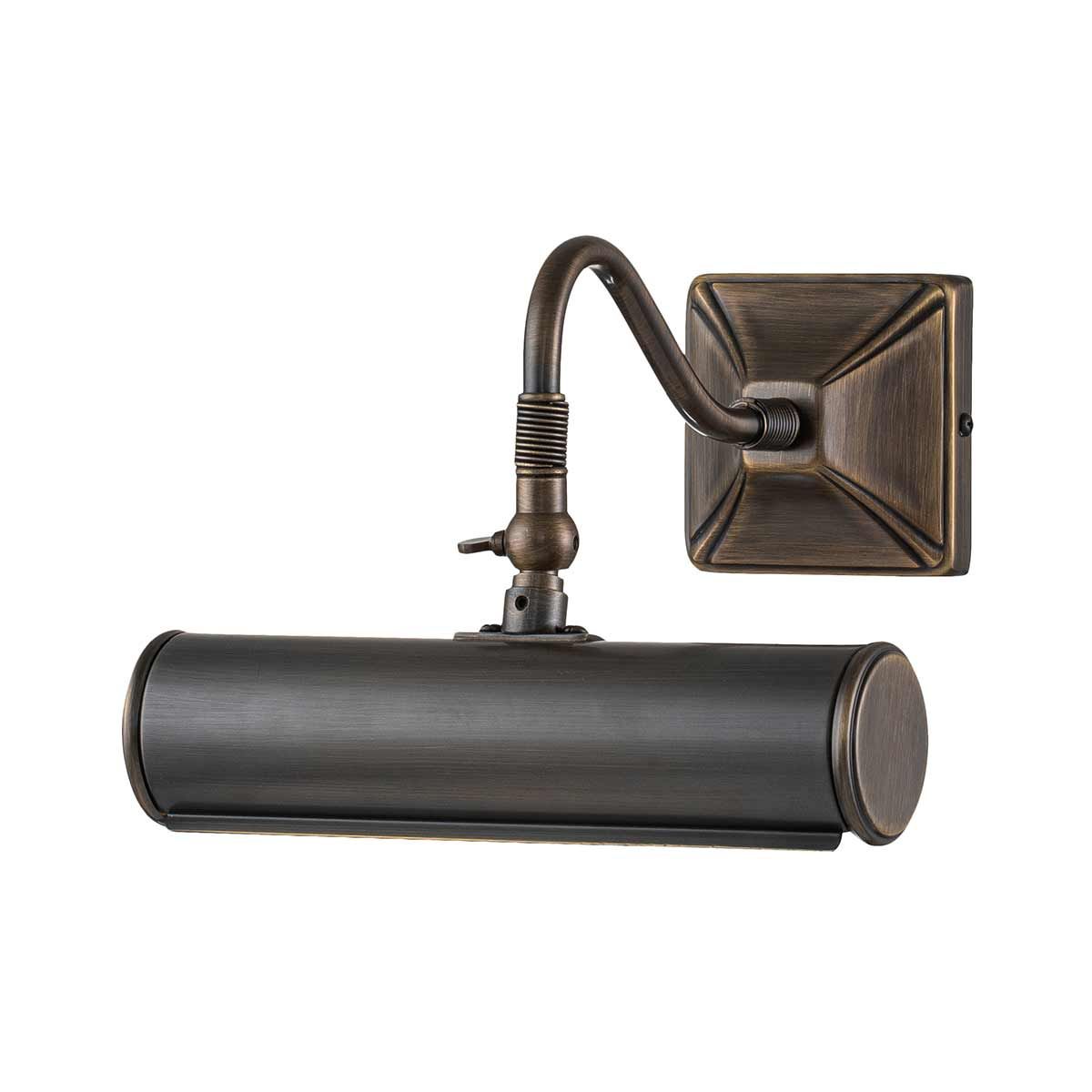 Sophisticated Compact Dark Bronze Wall-Mounted Picture Light, 19cm