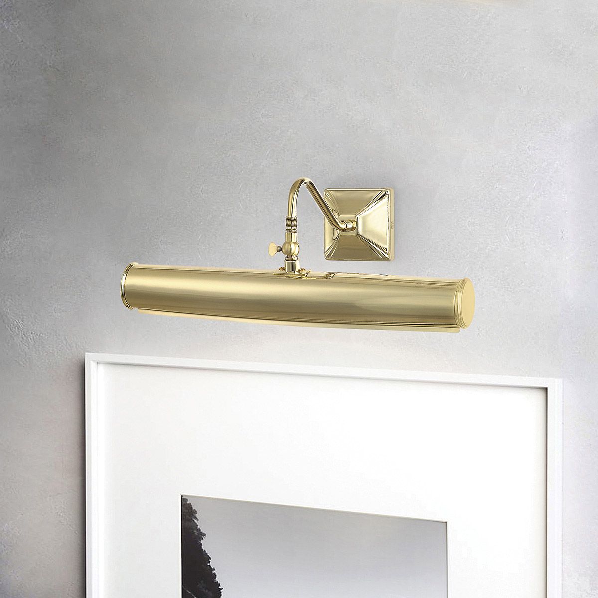 Elegant Polished Brass Dual-Bulb Picture Light (360mm)