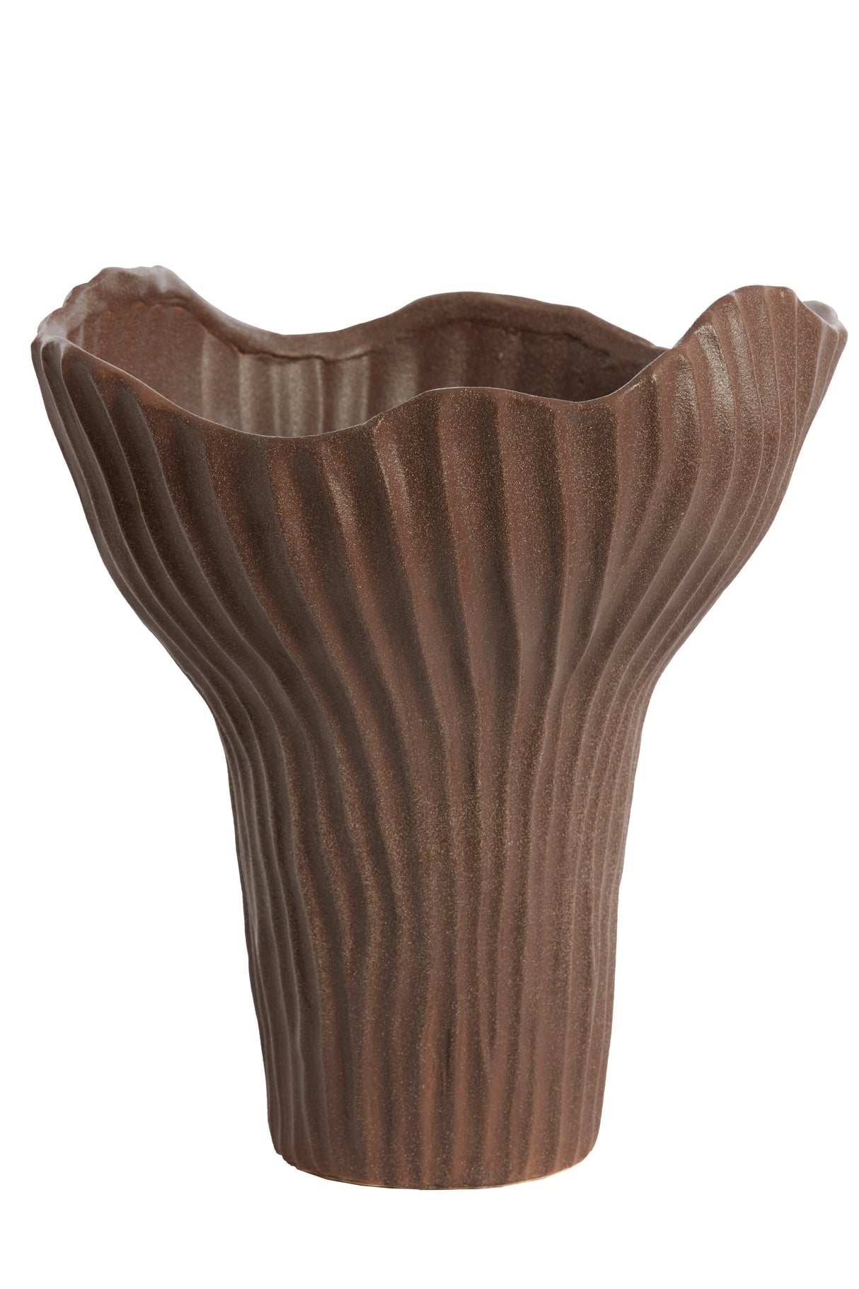 Moraba Dark Brown Decorative Vase - 26x25.5x31.5 cm
