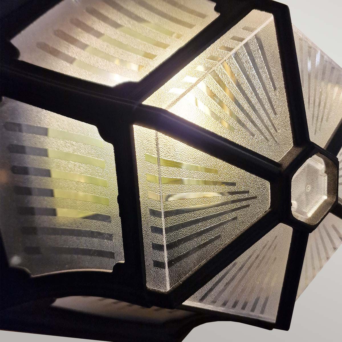 Elegant Black Die-Cast Aluminium Flush Mount Lantern